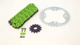 F-19847 Race-driven 2005-2008 Honda 400ex Trx400ex Non O-ring Green Chain And Silver Sprocket 13/38