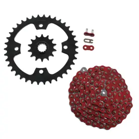 F-20580 Race-driven 2008 2009 Kawasaki Kfx450r Kfx450 Red Chain And Sprocket 14/38