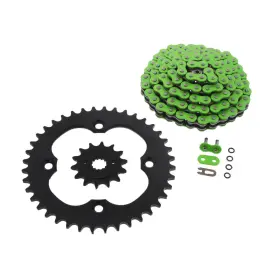 F-22476 Race-driven Chain And Sprockets For Suzuki Ltz400 Quadsport 2009 2010 Green O-ring 104l 14/40