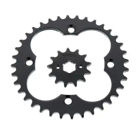 F-26571 Race-driven Sprockets Fit Honda 300ex Trx300ex 1997-00 13 Tooth Front And 36 Rear Black