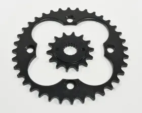 F-26794 Race-driven 1999-2004 Honda Trx400ex 400ex 14 Tooth Front And 36 Rear Black Sprocket