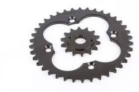 F-28956 Race-driven 1999-2004 Honda Trx400ex 400ex 14 Tooth Front And 38 Rear Silver Sprocket