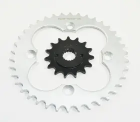 F-29342 Race-driven 1999-2004 Honda Trx400ex 400ex 15 Tooth Front And 38 Rear Silver Sprocket