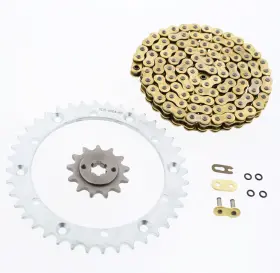 F-32651 Race-driven Gold O-ring Chain And Silver Sprocket 12/40 92l 2000-2003 Yamaha Yfs 200 Blaster