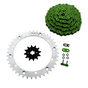 F-32694 Race-driven Green O-ring 92l Chain And Silver Sprocket 12/40 1988-90 Yamaha Yfs200 200 Blaster