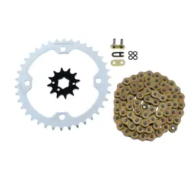 F-34648 Race-driven Gold O-ring 98l Chain And Silver Sprocket 12/38 2004-2007 Yamaha Yfm350 350 Raptor
