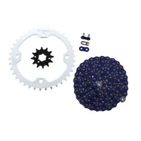F-34665 Race-driven Blue Non O-ring 100l Chain Silver Sprocket 12/38 87-88 Yamaha Yfm350 350 Warrior