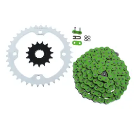 F-36859 Race-driven Green O-ring 102l Chain And Silver Sprocket 15/38 2010-13 Yamaha Yfm700 700 Raptor