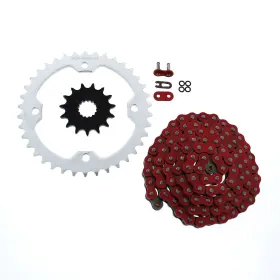 F-36866 Race-driven Red 102l O-ring Chain And Silver Sprocket 15/38 2010-2013 Yamaha Yfm700 700 Raptor