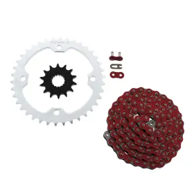 F-36893 Race-driven Red Non O-ring 98l Chain And Silver Sprocket 14/38 06-09 Yamaha Yfm700 700 Raptor