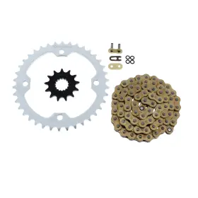 F-36930 Race-driven Gold O-ring 98l Chain And Silver Sprocket 13/38 2010-2013 Yamaha Yfm700 700 Raptor