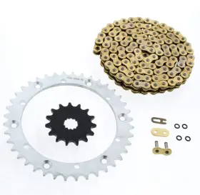 F-37129 Race-driven Gold O-ring Chain And Sprocket For Yamaha Yfm660 660 Raptor 2001 - 2005 15/40 96l