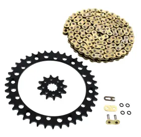F-37186 Race-driven Gold O-ring Chain And Silver Sprocket 12/41 92l 2001-2005 Yamaha Yfm660 660 Raptor
