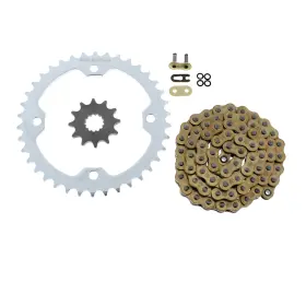 F-37272 Race-driven Gold O-ring Chain And Silver Sprocket 12/38 96l 2007 2008 Yamaha Yfz450se Yfz450