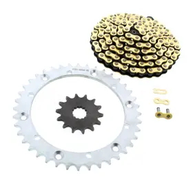 F-38006 Race-driven Gold Mx Cz Chain And Silver Sprockets 14/40 92l 2001-2005 Yamaha Yfm660 660 Raptor
