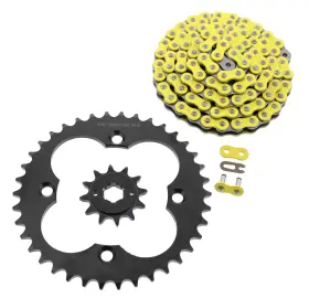 F-400533 Race-driven 1986 1987 Honda Fourtrax Trx 250r Non O-ring Yellow Chain And Black Sprocket 12/38