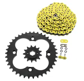 F-400608 Race-driven 1988 1989 Honda Fourtrax Trx 250r Yellow O-ring Chain And Black Sprocket 13/38 92l