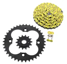 F-400687 Race-driven 99-2004 Honda 400ex Trx400ex Yellow Non O-ring Chain And Black Sprocket 14/38 94l