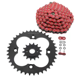F-400745 Race-driven 1999-2004 Honda 400ex Trx400ex Red O-ring Chain And Black Sprocket 14/38 94l