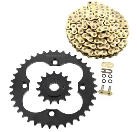 F-401193 Race-driven 1999-2004 Honda 400ex Trx400ex Gold O-ring Chain And Black Sprocket 15/38 94l