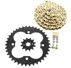 F-401403 Race-driven 1991 1992 Honda Trx250r Trx 250r Gold O-ring Chain And Black Sprocket 12/38 96l