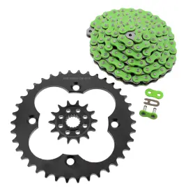 F-401599 Race-driven 2004 2005 Honda Sportrax Trx450r Non O-ring Green Chain And Black Sprocket 14/38