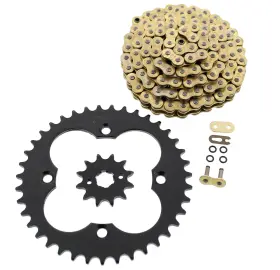F-401850 Race-driven 2001-2004 Honda Sportrax 300ex Trx300ex Gold O-ring Chain And Black Sprocket 12/39