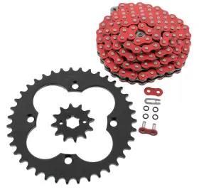 F-401898 Race-driven 2001-2004 Honda Sportrax 300ex Trx300ex Red O-ring Chain And Black Sprocket 12/39