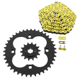 F-401941 Race-driven 1988 1989 Honda Trx250r Trx 250r Yellow Chain And Black Sprocket 14/39 92l