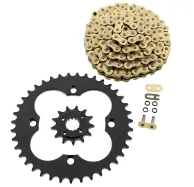 F-402308 Race-driven 2009 - 2014 Honda Trx400 Trx400x Gold O-ring Chain And Black Sprocket 13/39 94l