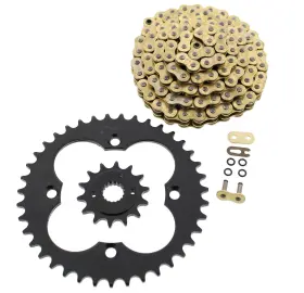F-403039 Race-driven 1999 - 2004 Honda 400ex Trx400ex Gold O-ring Chain And Black Sprocket 14/39 96l