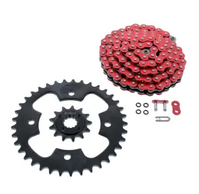 F-403168 Race-driven 2003 2004 Polaris Predator 500 Red O-ring Chain And Black Sprocket 13/37 94l