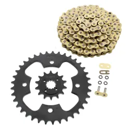 F-403195 Race-driven 2005 - 2007 Polaris Predator 500 Gold O-ring Chain And Black Sprocket 14/37 94l