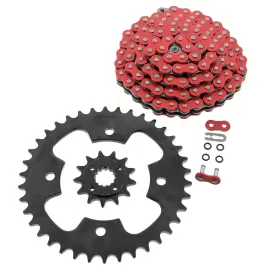 F-403242 Race-driven 2003 2004 Polaris Predator 500 Red O-ring Chain And Black Sprocket 13/38 94l