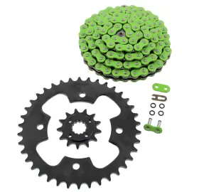 F-403249 Race-driven 2003 2004 Polaris Predator 500 Green O-ring Chain And Black Sprocket 13/38 94l