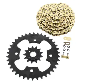 F-403250 Race-driven 2003 2004 Polaris Predator 500 Gold O-ring Chain And Black Sprocket 13/38 94l
