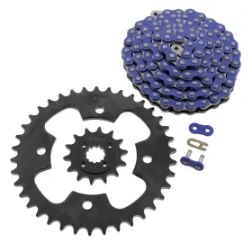 F-403280 Race-driven 2003-2007 Polaris Predator 500 Blue Non O-ring Chain And Black Sprocket 14/38 94l