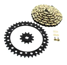 F-403506 Race-driven Cz Gold Mx Chain And Black Sprocket 12/40 520-92l For 1996-1999 Yamaha 200 Blaster