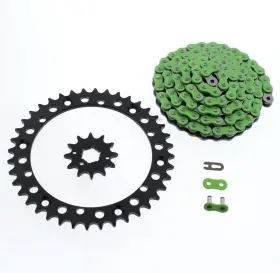 F-405011 Race-driven 2004 Yamaha Yfm350 350 Warrior Green Chain And Black Sprocket 14/40