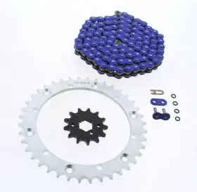 F-41579 Race-driven 1989 - 2004 Yamaha Yfm 350 Warrior Blue O-ring Chain And Silver Sprocket 13/40 98l