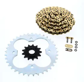 F-44230 Race-driven 2005 - 2007 Polaris Predator 500 Gold O-ring Chain And Silver Sprocket 13/37 94l