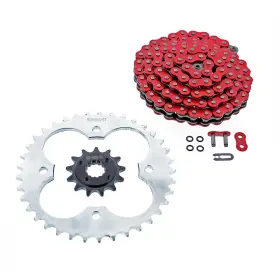 F-44234 Race-driven 2005 2006 2007 Polaris Predator 500 Red O-ring Chain And Silver Sprocket 13/37 94l