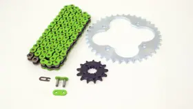 F-44254 Race-driven 2003 - 2007 Polaris Predator 500 Green Chain And Silver Sprocket 14/37 94l