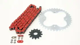 F-44263 Race-driven 2003 2004 Polaris Predator 500 Red O-ring Chain And Silver Sprocket 14/37 94l