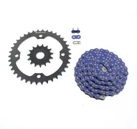 F-47947 Race-driven 2009 - 2013 Yamaha Yfz450r Yfz450 Blue Chain And Black Sprocket 15/38 102l