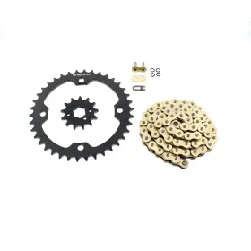 F-48120 Race-driven 2012 2013 Yamaha Yfm350 350 Raptor Gold O-ring Chain And Black Sprocket 13/38