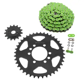 F-48317 Race-driven 2004 2005 2006 Kawasaki Kfx400 Green O-ring Chain And Black Sprocket 15/40