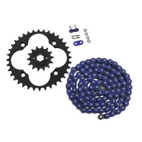 F-48757 Race-driven 1988 1989 Honda Fourtrax Trx 250r Blue O-ring Chain And Silver Sprocket 14/36 92l