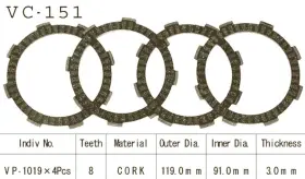 Atcl-ho537003-99 Vesrah 1984 Honda Trx200 Fourtrax 200 Atv Clutch Friction Set
