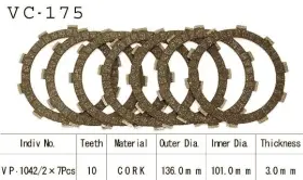 Vc-175 Vesrah Clutch Friction Plate Kit Cork #vc-175 Honda Trx400/trx250/atc250